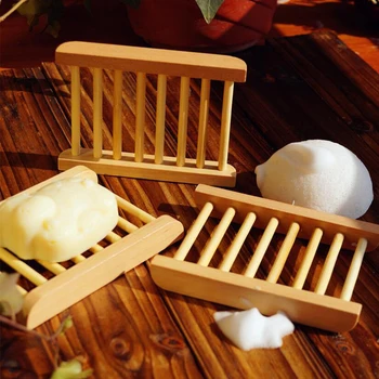 1 бр. дървена рамка за сапун ястия, ръчно изработени, творческа тоалетен сапун за баня от естествен бамбук