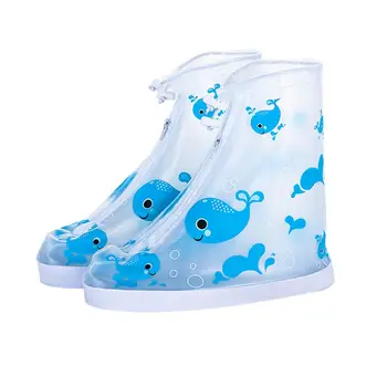 1 чифт непромокаемых калцуни с неплъзгащи подметки, водоустойчив износостойкая цип, защитни капаци за обувки с анимационни принтом за деца