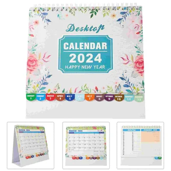 Офис декор 2024 Настолен Календар Флип за домашен Аксесоар за Декорация на Плота за ежедневна употреба Консумативи за работа