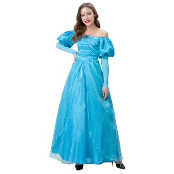 Приказен костюм принцеса Пепеляшка Сиси, Карнавал, Хелоуин, Фантазия, Cosplay, вечерна рокля Ледена кралица