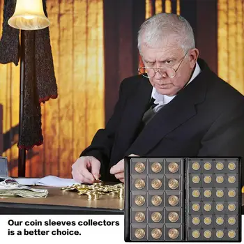 Джобни Албума за монети, Колекция от монети, Книгата на Притежателя, Значки, Медали, Витрини за съхранение на монети, Органайзер за монети на 300 офиси