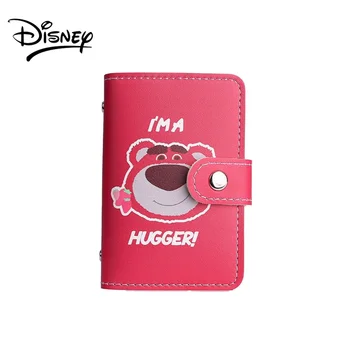 Държач за карти Disney Ягода Bear за жени, чантата за момичета, калъф за няколко карти със защита от размагнетизиране, притежател на кредитна карта с голям капацитет