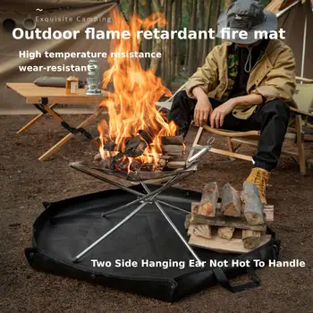 Противопожарен подложка за къмпинг, барбекю, огън, за пикник, Пожароустойчива плат, висока силикон противопожарен мат