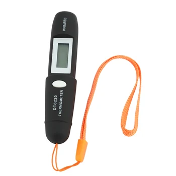 Безконтактен Мини-инфрачервен термометър за измерване на IR-температура на Цифров LCD дисплей Инфрачервен термометър на Дръжката DT8220 Черен