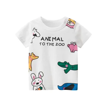 От 2 до 8 години, Дрехи За Малките момичета, Лятна Тениска За момичета С Животни Принтом, Скъпа Памучен Тениска, Ежедневни Тениска, Бебешки Дрехи