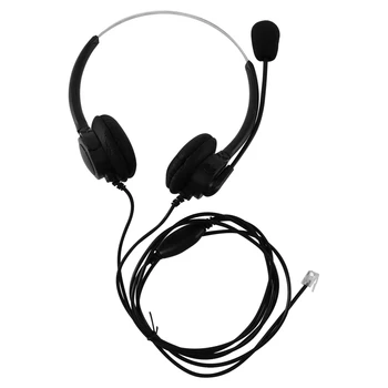 Двустранен слушалки VH500D RJ9, хендсфри, намаляване на шума в кол-центъра, тел с регулируем микрофон за телефонен апарат