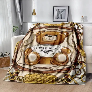 Одеяло с логото на M-Moschino красиво топло одеяло, Фланелевое Меко и удобно Домашно одеяло за пътуване, подарък за рожден ден