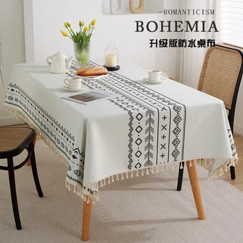 Покривка за масата за хранене в хола на правоъгълна покривка за чай на масата проста кърпа арт