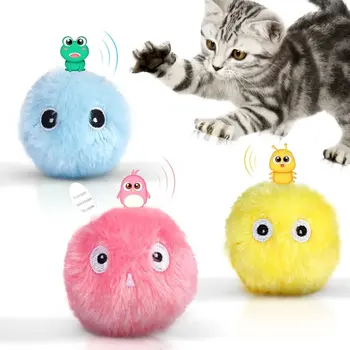 3 пухкави плюшени играчки с кошачьими бомбички, факли, сребърни играчки-клипове за котки от ратан, интерактивен камбанка за котки.