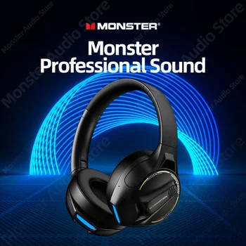 Оригинални безжични слушалки Monster XKH03 Bluetooth V5.3, Слот слушалки с микрофон сгъваеми Спортни слушалки, стереозвук, слушалки