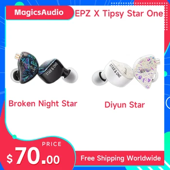 EPZ X Tipsy Star One Динамични Слушалки в ушите Слушалки с Кабел за мониторинг Hifi Пеят Инструментална музика 2Pin 0,78 мм 3,5 мм Подвижни Слушалки