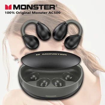 Слушалки Monster Ear с костна проводимост AC500 Bluetooth 5.3, клипса за уши, безжични слушалки, спортни слушалки за бягане