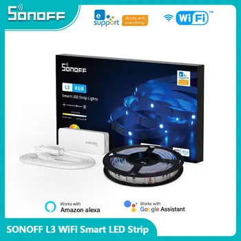 SONOFF L3 WiFi Умен Дом Led Лента 5 М Гъвкава RGB Led Лампа, която Осветява Коледна Украса Танц С Музика Работи С Алекса