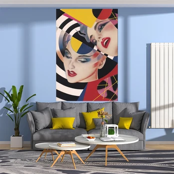 Ретро Диско Модерен плакат, Гоблени, Реколта Стенни килими с принтом, спалня Или къща за украса