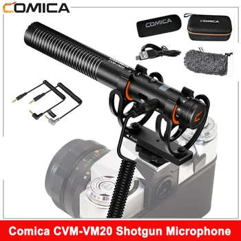 Comica до cvm-VM20 Безжичен микрофон-пушка 2.4 G за смартфони, огледално-рефлексни фотоапарати, видеокамери, таблети, лаптопи, видео запис на интервюто