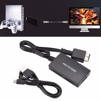 За PS2 към HDMI-Съвместим Конвертор За PS2 Интерфейс ypbpr компонент Вход USB/5V HDMI-Съвместим Изходен Аудио-видео Адаптер