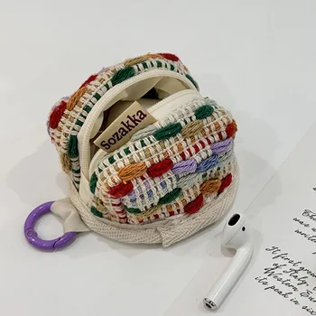 Чанта за слушалки, Ретро чанта за слушалки, Чанта с окачване, Универсален модерен портфейл за монети, мини-цветна Прекрасен мини-калъф за слушалки, слушалки