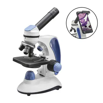 40X-2000X Биологичен микроскоп с възможност за регулиране Отгоре / отдолу, монокуляр с led подсветка, представени микроскопи за мобилни телефони, смартфони