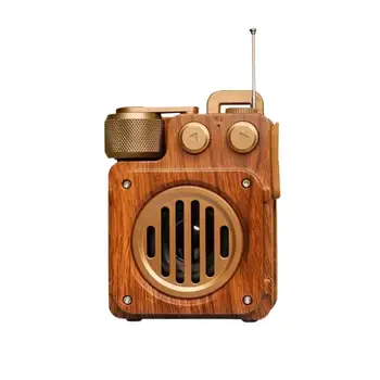 As20 Ретро БТ Говорител Открит Преносим Безжичен Силен Бас Fm Радио Вграден Микрофон Звукова Кутия за Субуфер