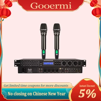 Аудиопроцессор Gooermi FX10 DSP Аудиопроцессор Караоке с цифрови ефекти И цифров дисплей Регулиране на силата на звука на Реверберация
