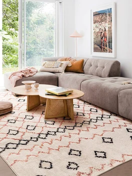 Скандинавски Сафьяновый килим, Реколта меки килими за хол, декориране на спалня, модерни пухкави нощни килими, детски стелки