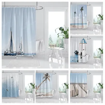 Водоустойчив тъканно завеса за душ Аксесоари за пердета за баня 180 x 200 Завеса за душ 240* 200 декора в скандинавски стил бохо 240x200