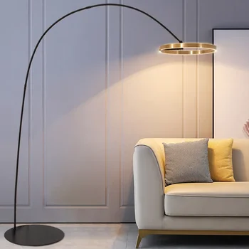 Италиански дизайнерски под лампа с кръгла люминесценцией Декор за хола спалня на хотела Нощни дом на най-Високо led осветление за четене