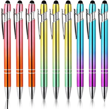 9 Броя химикалки и удобни дръжки за писма, с красив метален писалка, черно мастило, средната точка на 1,0 мм, подаръци химикалки, сладки дръжки