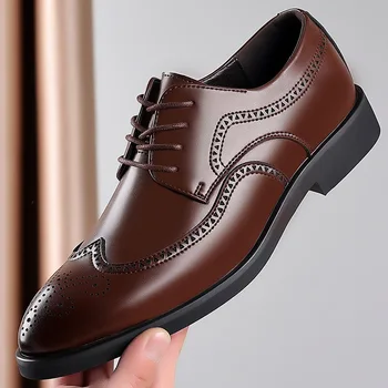 Обувки от естествена кожа, Мъжки Официалната Обувки, Мъжки Oxfords За Мъже, Обувки с перфорации тип 