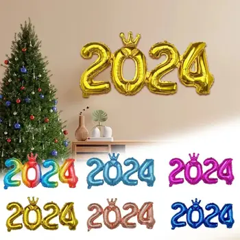 Цветни балони от фолио с номер 2024 Подаръчен Комплект балони Надуваем Коледен Банер Home Decor 16-инчов балон от алуминиево фолио Навидад