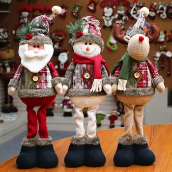 Скъпа мультяшная Дядо Коледа, стоящи кукла, Творчески Снежен човек ръчна изработка, елена, Коледна кукла, Коледна украса, Подаръци за Нова година