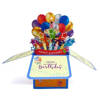 Музикална картичка за рождения Ден на Уникалната 3D Поздравителна картичка-изненада честит рожден Ден, подарък със свещ, Музикална хартиена картичка на батерии