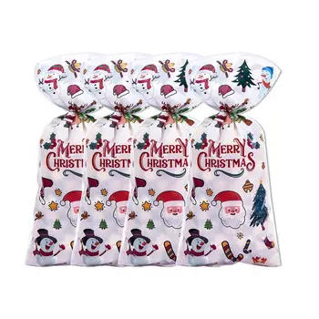 100шт Пакети за опаковане на Коледни сладки Анимационни подарък пакети за предложения, опаковки за бисквити, Коледно опаковане на Дядо Коледа, празник, парти.