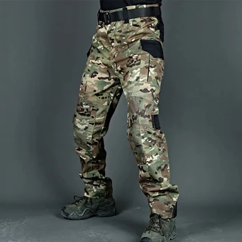 Разтеглив, тактически панталони в стил мозайка за мъже, улични панталони с много джобове, функционална работно облекло, панталони за джогинг в стил милитари специалните сили на сащ