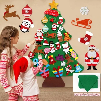 Детски Изделия От Филц Коледна Елха Весела Коледна Украса За Дома 2023 Коледна Украса Навидад 2024 Коледни Подаръци, Коледна Елха