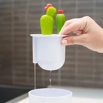 Комплект кухненски четки за моделиране на кактуси, 4 бр., Чиния за зеленчуци, бутилка, тенджера, Средство за измиване на стъклени чаши