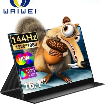 WAIWEI 16 Инча 1080 P Преносим Монитор 144 Hz Гейминг Монитор За Xbox PS4 PS5 Преминете на MacBook Телефон Samsung USB Type C 15,6