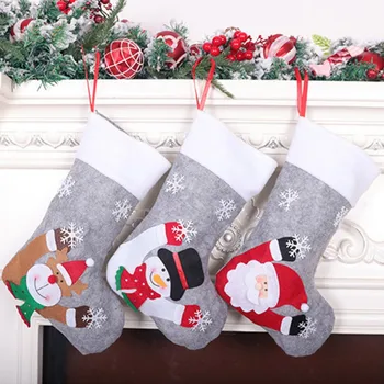 Светлинен Снежен Дядо Лосове Цвете Коледни Бонбони Подарък Пакет Коледни Чорапи Чорапи Украса На Коледната Елха