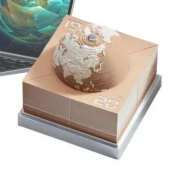 3D Земния Календар 3D Art Calendar Memo Pad 2024 Отрывная Книжен Кръжок Лепкава Скулптура Книжен Модел на Земята, За САМ ваучър за подарък на Работния Плот