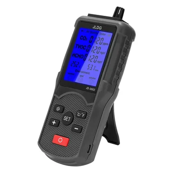 Jldg Тестер за качеството на въздуха Co2 Tvoc Измерване на температура и влажност на Уреда за измерване на въглероден диоксид Монитор с LCD екран