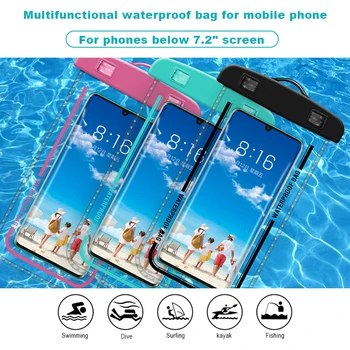 Универсални непромокаеми калъфи за телефони, плуване, сензорен екран, на удобно и лесно прозрачен мобилен телефон