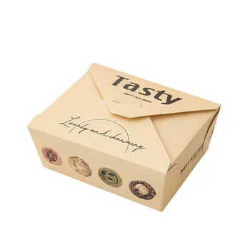 хартиена опаковка кутия за хляб 30шт Подаръчни кутии за чай, бисквити, торта от ръчно изработени сладкарски изделия, хранителни контейнери за печене