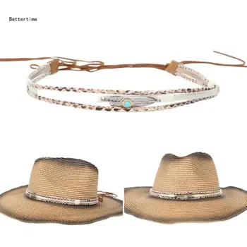 B36D Етническа шляпная превръзка от неопрен за карнавали, партита, фетровых шапки, шапки, превръзка от неопрен за жени, мъжки аксесоари за шапки
