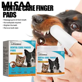 Възглавница за пръстите на кучета, котки Мокри кърпички за Дълбоко почистване, Хигиена на устната кухина, Премахване на зъбната плака Лесно и удобно премахване на зъбен камък, за да проверите за кучета