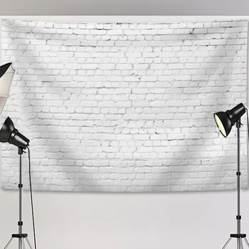 1бр - Реколта бяла Старата тухлена стена на Сцената на снимане Подвесная плат и Декоративна Фотоматериал Фонова кърпа за фотография