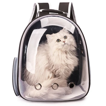 Чанта за котки, Дишаща Преносима чанта за пренасяне на домашни любимци, раница за пътуване на открито, Универсален Прозрачен Космически раница за домашни любимци, аксесоари