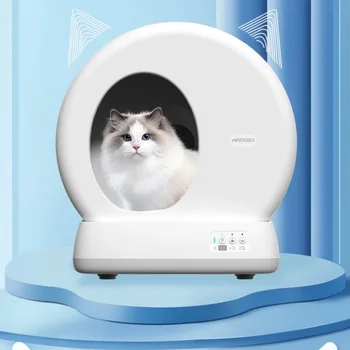 Интелигентна котка тоалетна Airrobo, автоматична кутия за боклук, гребло за почистване, какашки, защита от пръски, Самопочистващи предмети за домашни любимци.