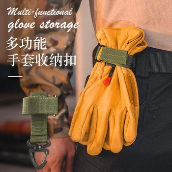 Обтегач за закачане на ръкавици, обтегач за съхранение на въжето, военна тактика фенове, найлонов карабина, многофункционални улични ръкавици, каишка за съхранение