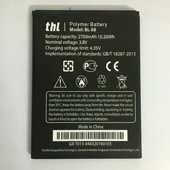 100% подмяна на Оригиналната батерия BL-08 за THL 2017 2700 ма 3,8 На Резервни части за смартфони Bateria 