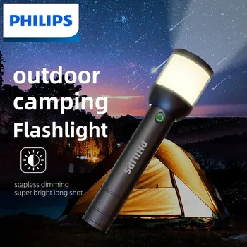 Кемпинговая лампа Philips 2 в 1 Дизайн Преносим фенерче 4 режима на осветление Светлини за къмпинг Самозащита разходки